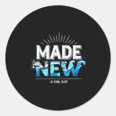 Made New Baptized Baptism  Ronde Sticker (Voorkant)
