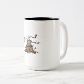 "Made of Dreams and Coffee" tweekleurige Mok - Kof (Voorkant rechts)