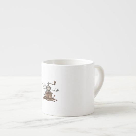 "Made of Dreams & Coffee" Specialty Mok - Uniek (Voorkant rechts)