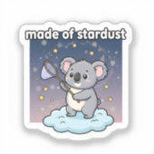 Made Of Stardust Cute Koala Sticker Cosmic Galaxy (Voorkant)