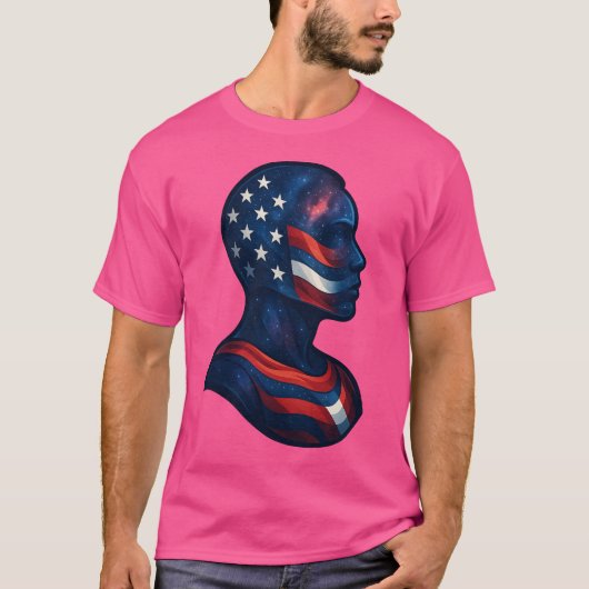 Made of Stars & Stripes beroemd gemaakt door Celes T-shirt (Voorkant)