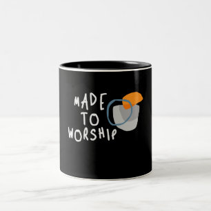 Made to Worship - Inspirerende Christelijke quote Tweekleurige Koffiemok