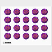 Made with Love Amethyst Paarse Maroon Makeup Lips Ronde Sticker (Vel)