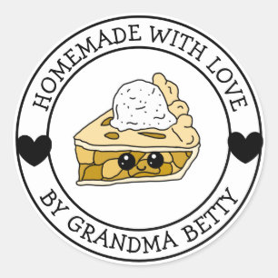 Made with Love, Apple Pie, Homemade Ronde Sticker