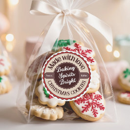 Made with Love Baking Spirits Bright Christmas Ronde Sticker