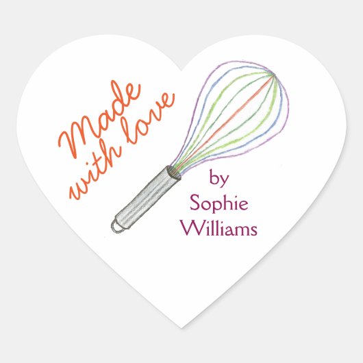 Made With Love baking stickers baking label (Voorkant)