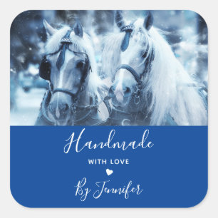 Made with Love Beauful Horse Team Vierkante Sticker