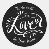 Made with love beautiful sticker for baked goods (Voorkant)