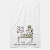 Made with Love betekent dat ik de Spoon Funny heb Theedoek (Verticaal)