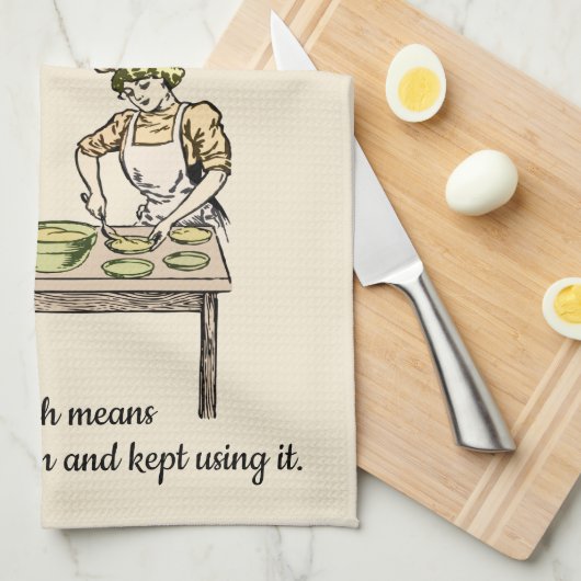 Made with Love betekent dat ik de Spoon Funny heb  Theedoek (Quarter Fold)