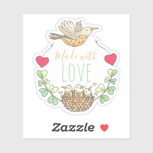 Made with Love Bird Caregiver Sticker (Vel)
