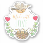 Made with Love Bird Caregiver Sticker (Voorkant)