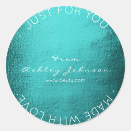 Made with Love Blauwgroen Deep Green Aquatic Ronde Sticker