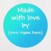 "Made with Love by" Blauwgroen, persoonlijke label (Design 1)