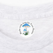 Made with Love by You Blue Mushroom Iron-On Labels (Aangebracht)