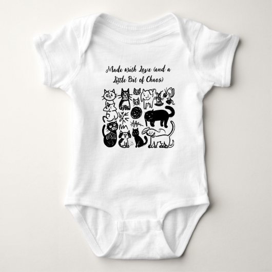 Made with Love & Chaos" Grappig Baby T-shirt - Sch (Voorkant)