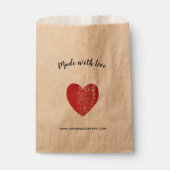 Made with Love Crimson Red Heart Handmade Bedankzakje (Voorkant)