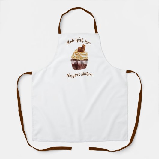 Made with Love Cupcake Bakery Chef Apron Schort (Voorkant)