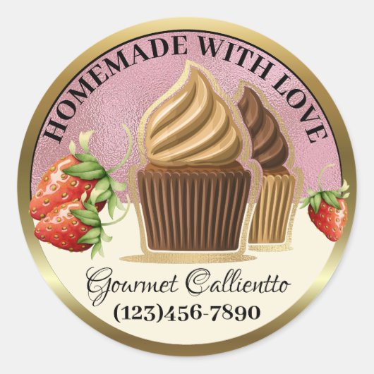 Made with Love Cupcake Food Sticker (Voorkant)