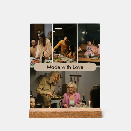 Made with Love Custom Family Photo Acrylic Sign Acryl Bord (Voorkant)