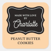 Made with love elegant baked good label stickers (Voorkant)