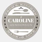 Made With Love Food Gift Sticker grijs kraft (Voorkant)