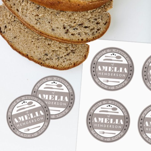 Made With Love Food Gift Sticker grijs kraft