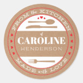 Made with Love Food Gift Sticker kraft (Voorkant)
