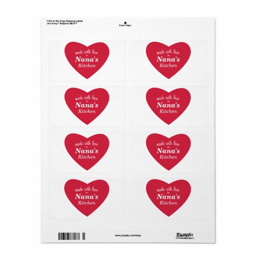 Made with Love Food Label (Full Sheet)