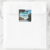 Made with Love Foto van Tropical Island Coast Vierkante Sticker (Tas)