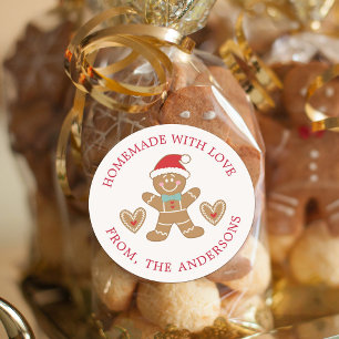 Made with Love Gingerbrood Cookie Ronde Sticker
