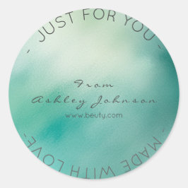 Made with Love Glass Ocean Blauwgroen Greenly Ronde Sticker