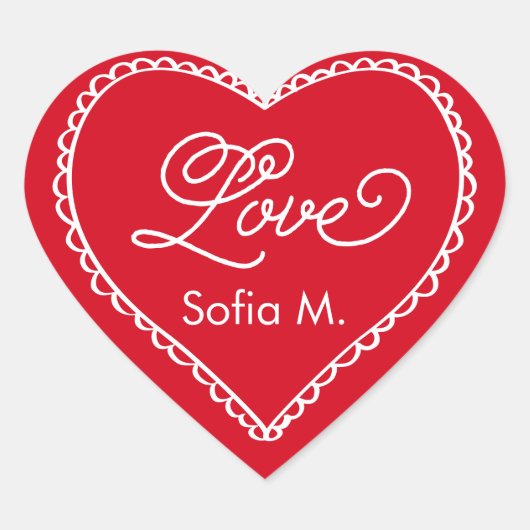 Made with Love Hart Sticker (Voorkant)