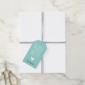 Made with Love Heart Robin Egg Blue Hang Label Cadeaulabel (Met Touw)