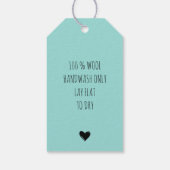 Made with Love Heart Robin Egg Blue Hang Label Cadeaulabel (Achterkant)