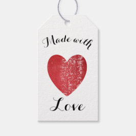 Made with Love Heart Stamp Crimson Red Cadeaulabel