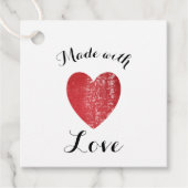 Made with Love Heart Stamp Red Bedankjes Labels (Voorkant)