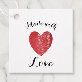 Made with Love Heart Stamp Red Bedankjes Labels