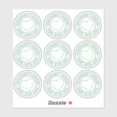 Made With Love Heart Zelfgemaakte Zakelijk Groen H Sticker (Vel)