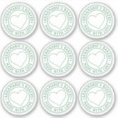 Made With Love Heart Zelfgemaakte Zakelijk Groen H Sticker (Voorkant)