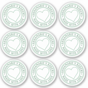 Made With Love Heart Zelfgemaakte Zakelijk Groen H Sticker