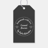 Made with Love | Homemade Baking Chalk Black Heart Cadeaulabel (Voorkant)