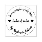 Made with Love | Homemade Baking Modern Heart Zelfinktende Stempel (Design)