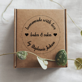 Made with Love | Homemade Baking Modern Heart Zelfinktende Stempel
