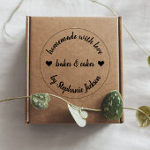 Made with Love | Homemade Baking Modern Heart Zelfinktende Stempel