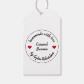 Made with Love | Homemade Baking Modern Red Heart Cadeaulabel (Voorkant)