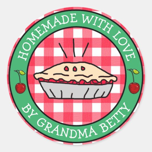 Made with Love, Homemade Cherry Pie Gift Labels (Voorkant)
