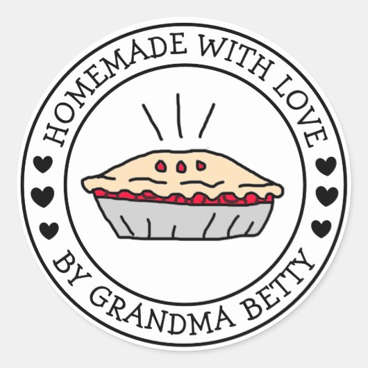 Made with Love, Homemade Cherry Pie Gift Labels (Voorkant)