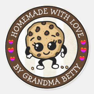 Made with Love, Homemade Chocolate Chip Cookies Ronde Sticker