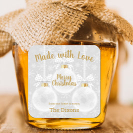 Made with Love Homemade kerstsierents Food Vierkante Sticker